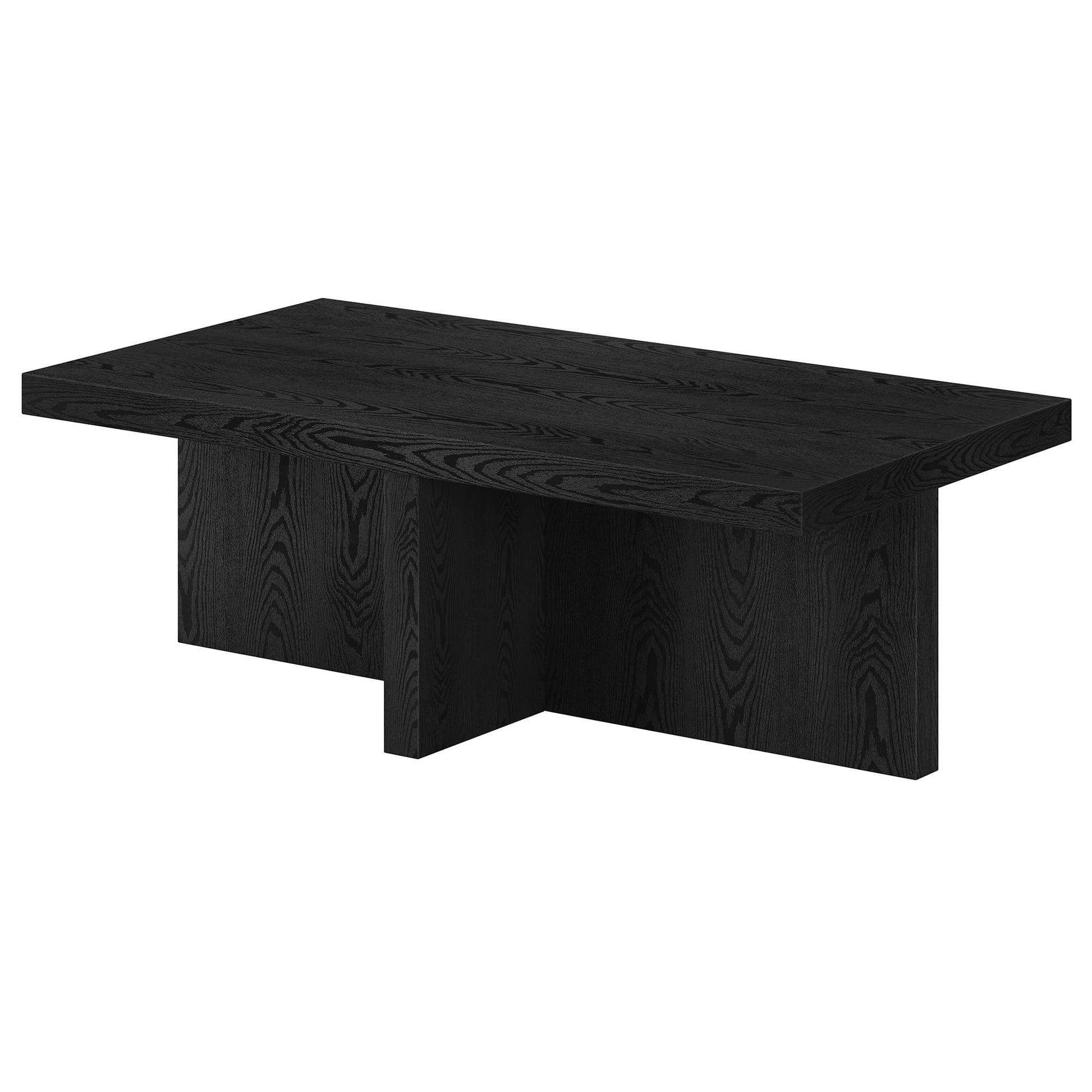 Henn&Hart Elna Coffee Table, 44" Wide, Black - WoodArtSupply