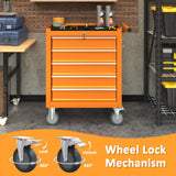 Granper 5-Drawer Tool Chest Tool Box with Wheels Movable Rolling Tool Chest High Capacity Tool Chest with Wheels Heavy Duty Tool Cabinet for Workshop, Garage, Mechanics and Repair Room(Orange) Granper
