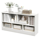 IFANNY 5 Cube Bookcase, 2 Tier Bookshelf Organizer w/Open Compartments, Horizontal Wood Bookshelves & Bookcases with Storage, Modern Book Shelf for Bedroom, Living Room, Play Room (White) WoodArtSupply