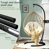 Hammock Stand Only Max 300lbs Hammock Chair Stand Only Heavy Duty Hanging Chair Stand Only 360 Degree Rotation C Stand Frame for Egg Chair Indoor Outdoor Porch Swing, Black YEEFY