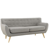 Modway Remark Mid-Century Modern Sofa With Upholstered Fabric In Light Gray Modway
