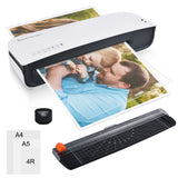 Laminator, A4 Laminater Machine, 9 Inch Thermal Laminater Machine, 4 in 1 Personal Desktop Cold Laminator with Paper Cutter and Corner Rounder 15 Laminating Pouches for Office School Business Use Beixtopopo
