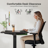Marsail Electric Standing Desk with Drawer, 48 x 24 Electric Stand Up Desk, Ergonomic Adjustable Desk with Storage, Headphone/Bag Hooks, Computer Desk for Home & Office with Cable Management,Black Marsail
