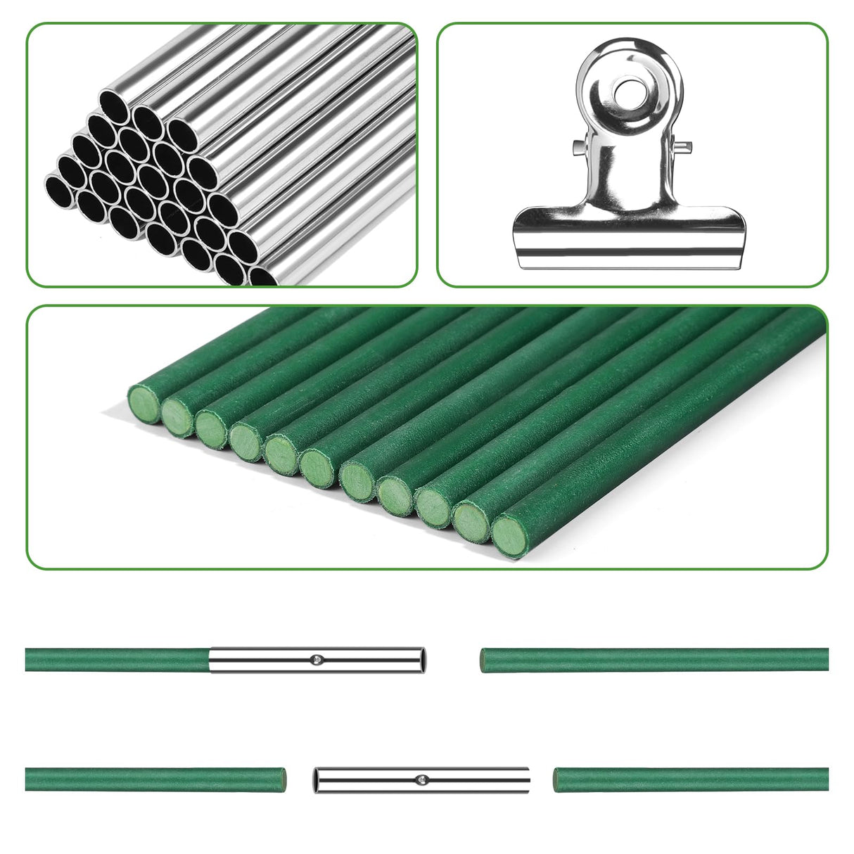 60 PCS Greenhouse Hoops Grow Tunnel 10 Sets of 8.5 FT Long Garden Hoops Kit, RIFNY Rust-Free Fiberglass Raised Beds Hoops for Garden Netting, DIY Garden Support Hoops Arch Frame RIFNY