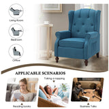 PALLOME Wingback Recliner Chair with Massage and Heat Tufted Fabric Push Back Arm Chair, Recliner Chair for Living Room Bedroom Home Theater (1,Peacock Blue) PALLOME