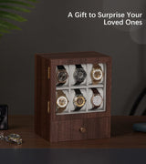 Homde Watch Box Wooden Display: Large Wood Storage for Men's Nightstand - Timeless Home Organizer (M Size) Homde