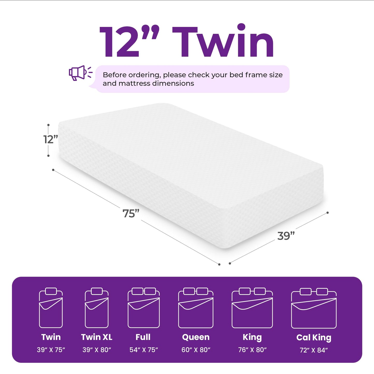 GAESTE 12 Inch Twin Cooling Gel Memory Foam Mattress Medium Firm for Cool Sleep Pressure Relieving CertiPUR-US Certified Convenient Mattress in a Box Fiberglass Free (Twin, 12 in)