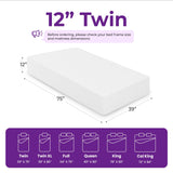 GAESTE 12 Inch Twin Cooling Gel Memory Foam Mattress Medium Firm for Cool Sleep Pressure Relieving CertiPUR-US Certified Convenient Mattress in a Box Fiberglass Free (Twin, 12 in) GAESTE