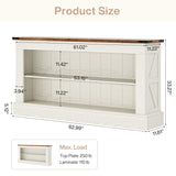 Tribesigns 63-Inch Long Console Table for Entryway, Narrow Long Entry Table with Shelves for Living Room, Farmhouse Sofa Console Behind Couch, for Foyer, Hallway, White and Brown Tribesigns