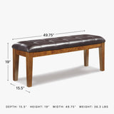 Signature Design by Ashley Ralene Tufted Upholstered Dining Room Bench, Medium Brown Signature Design by Ashley