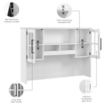 Bush Furniture Westbrook 60W Computer Desk Hutch in White Ash | Dining Room, Living Room, Home Office Storage Bush Business Furniture
