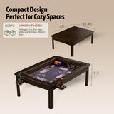 Casaphoria Solid Wood Board Game Coffee Table with Removable Top, Space-Saving 3-in-1 Convertible for Gaming, Dining & Living Room Includes Play Mat & Cup Holders (48” x 33”, Black Walnut) Casaphoria