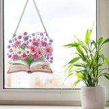 NAIMOER Diamond Art Hanging Kits for Adults, Book Flower Diamond Art Suncatchers, 5D Special Shape Fall Diamond Painting Pendant Window Ornament Gifts for Home Garden Door Wall Decor NAIMOER