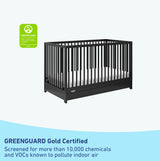 Graco Teddi 5-in-1 Convertible Crib with Drawer (Black) – GREENGUARD Gold Certified, Crib with Drawer Combo, Full-Size Nursery Storage Drawer, Converts to Toddler Bed, Daybed and Full-Size Bed Graco