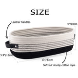 Oradrem Cotton Rope Toilet Basket Bathroom Decor Baskets, Toilet Paper Holder Basket, Farmhouse Home Decor Organizing Small Baskets 13"x5.9"x4" Black Oradrem