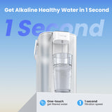 Waterdrop Alkaline Electric Water Filter Pitcher, Rechargeable Water Dispenser, Instant 200-Gallon 15-Cup Countertop Purifier, NSF/ANSI 42, Reduce PFOA/PFOS, Chlorine, Lead, White, with 1 Filter Waterdrop