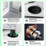 OSTBA Meat Slicer Machine for Home, Electric Deli Food Slicer with Removable 6.7” Stainless Steel Blades, 0-15mm Adjustable Thickness, Easy to Clean, 150W, Ideal for Cold Cuts, Cheese, Bread, Fruit OSTBA