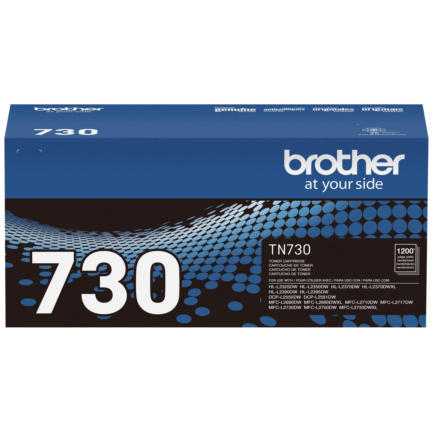 Brother Genuine Standard Yield Toner Cartridge, TN730, Replacement Black Toner, Page Yield Up To 1,200 Pages, Amazon Dash Replenishment Cartridge,1 Pack