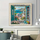 JXDXDJ Landscape Diamond Art Kits for Adults,Flowers Full Round Drill 5D Diamond Painting Kits for Beginners,DIY Diamond Dots Paintings Picture Gem Art for Adults Crafts,Home Wall Decor 13.78x13.78 In JXDXDJ