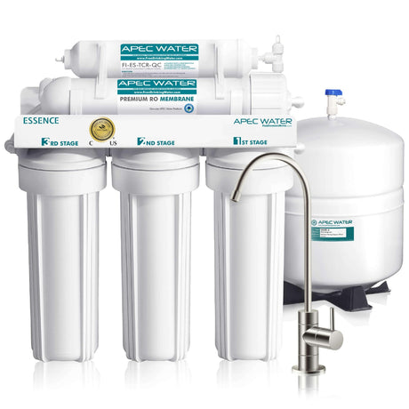 APEC Water Systems ROES-50 Essence Series Top Tier 5-Stage WQA Certified Ultra Safe Reverse Osmosis Drinking Water Filter System APEC WATER