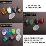 Voaesdk 6 Pcs Pebbles Resin Molds, 3D Pebbles Stone Silicone Molds for Resin, 3 Sizes Irregular Stone Epoxy Molds for DIY Resin Crafts Candle Soap Plaster Concrete Art Paint Rocks Voaesdk