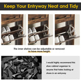 Maupvit Shoe Storage Cabinet, Farmhouse Shoe Cabinet with 2 Flip Drawers & 2 Drawers, Entryway Shoe Storage Cabinet with Doors, Narrow Shoe Cabinet for Front Door Entrance, Rustic Brown Maupvit