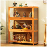Display Cabinet Curio Cabinet with Acrylic Doors, Figures and Curio Collection Display Case, Floor Standing Clear Showcase for Living Room Bedroom,Wood,L31.5xW12.6xH41.7in Generic