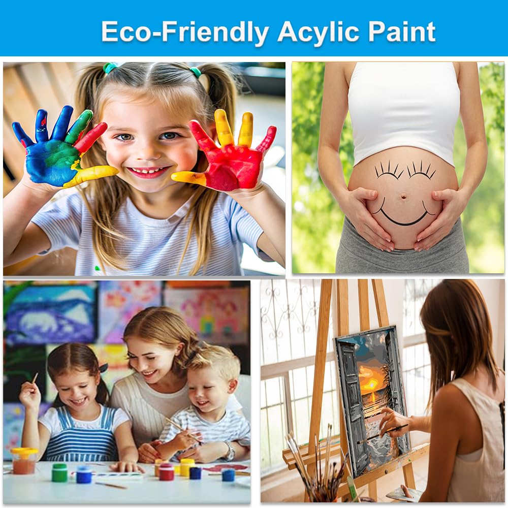 Artunion Sunset Beach Paint by Numbers for Adults Beginner,Easy Door to Beach Paint by Number Kits, DIY Oil Painting Paint by Number Kits on Canvas Arts Craft for Home Wall Decor 16x20 Inch Artunion