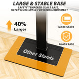 TAVR Universal Floor TV Stand Base for 32-74 Inch TVs up to 110 Lbs with Swivel Height Adjustable Mount, Black Tempered Glass Base for Media Storage and Space Saving TAVR Furniture