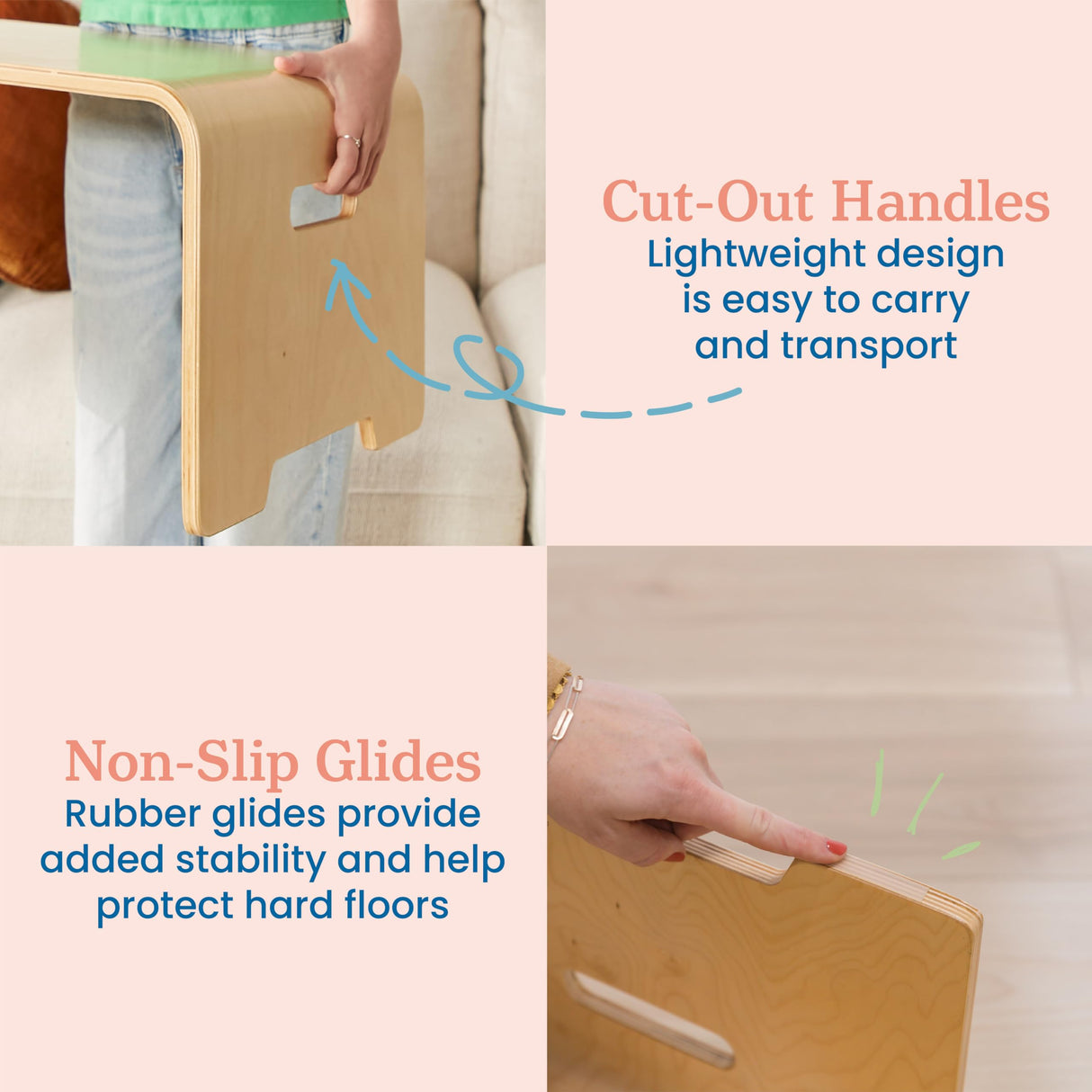 ECR4Kids Bentwood Lap Desk with Handles, Activity Table, Natural ECR4Kids