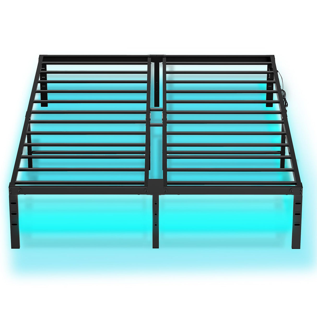HOOBRO Queen Bed Frame with Smart LED Lights and Integrated Charging Station HOOBRO