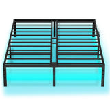 HOOBRO Queen Bed Frame with Smart LED Lights and Integrated Charging Station HOOBRO