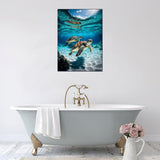 USZDL Sea Turtle Diamond Art Kits for Adults,Cute Animal 5D Diamond Painting Kits for Beginners,Diamond Dots Round Full Drill Paint with Diamonds Pictures DIY Gem Art Painting Crafts Kits 12x16 inch USZDL