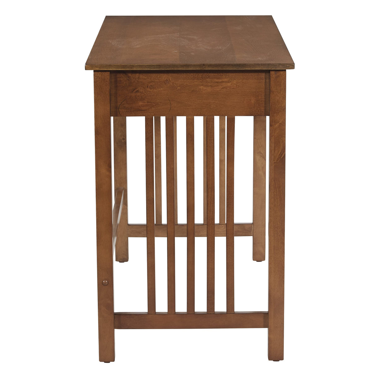 OSP Home Furnishings Sierra Writing Desk with Pull-Out Drawer and Mission Style Side Panels, Ash Brown Office Star Products