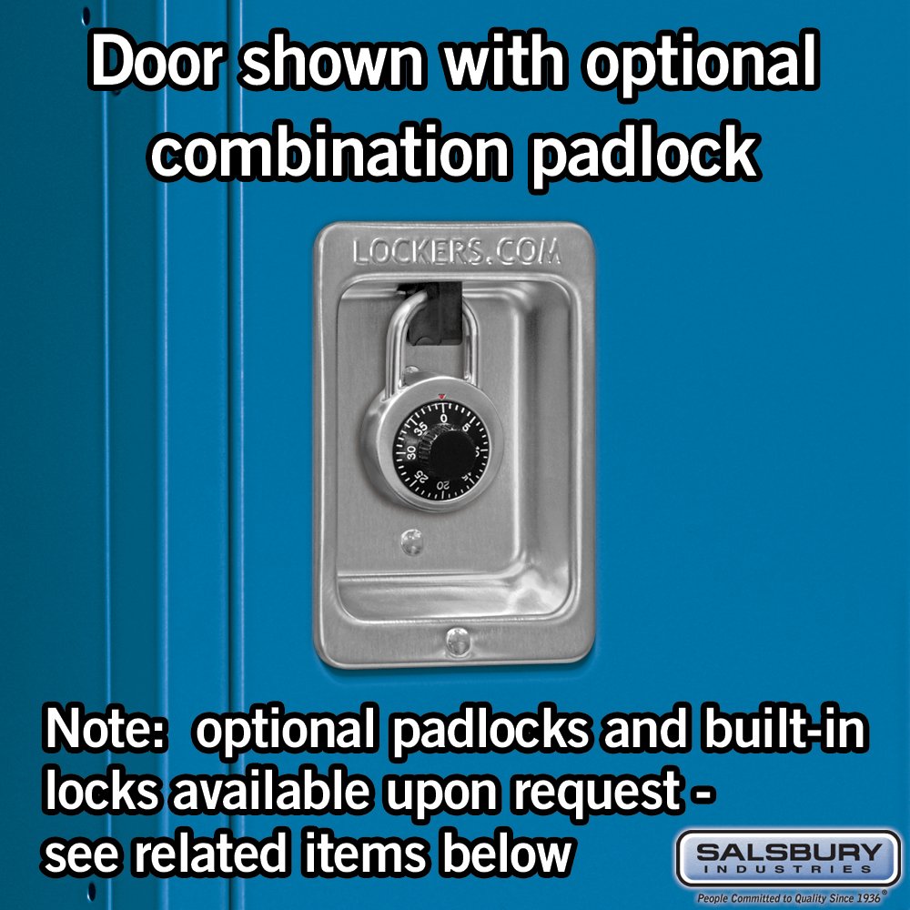 Salsbury Industries 51368BL-U Single Tier 45-Inch Wide 6-Feet High 18-Inch Deep Unassembled Extra Wide Standard Metal Locker, Blue Salsbury Industries