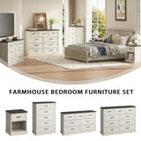 Farmhouse 9 Drawer Dresser for Bedroom, 55 Inch Wide Modern White Dresser TV Stand with Large Drawers & Bar Handles, Rustic Wood Chest of Drawers for Bedroom, Living Room, Hallway, Entryway. CARPETNAL