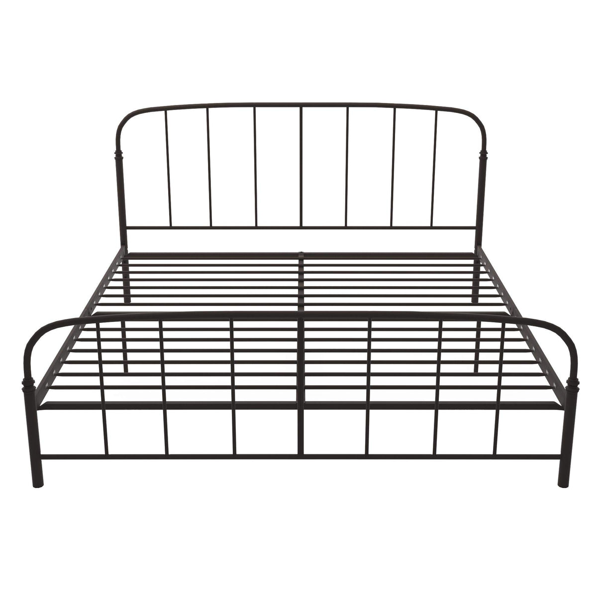 DHP Lafayette Metal Platform Bed with Rustic Style Curved Headboard and Footboard, Adustable Base Height for Underbed Storage, No Box Spring Needed, King, Bronze DHP