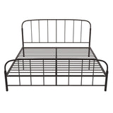 DHP Lafayette Metal Platform Bed with Rustic Style Curved Headboard and Footboard, Adustable Base Height for Underbed Storage, No Box Spring Needed, King, Bronze DHP