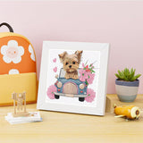 ajepon Dog Diamond Art Kits for Kids with Frame, Animal Diamond Art for Kids Ages 8-12, Dog Diamond Painting Kits for Kid with Beautiful Package for Gift Home Wall Decor (7x7inch) ajepon