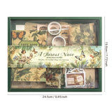 icceemee Scrapbooking Supplies Kit,Green Garden Scrapbooking Kit for Bullet Junk Journaling, Stationery, A6 Grid Notebook, Floral DIY Note-Taking Supplies, Birthday Craft Gift for Teen Girls icceemee