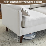 Karl home Mini Loveseat Sofa Couch, 48.8" Small Loveseat with Suede Nap Upholstery for Living Room, Comfy Seating Love Seat for Small Space, Apartment, Home Office, Beige Karl home