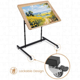 KROFEM Rolling Jigsaw Puzzle Table with Wheels, Adjustable Height, Pneumatic Tilt, Extra Large for 1500 Pieces, Portable Puzzle Cart, Black KROFEM