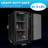 TIGERKING Biometric Fingerprint Fireproof Safe for Home Office, 3.47 Cu Ft Solid Steel Security Safe with Removable Shelf, Stores 29 Fingerprints, 30 Min Fire Protection, Anti-Theft Digital Safe TIGERKING