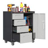 OPTYMIRA Metal Mobile Tool Storage Cabinet with Wheels,Heavy Duty Rolling Tool Cabinets for Garage,Metal Storage Cabinets with 4 Drawer and 1 Locking Doors,Assembly Required OPTYMIRA