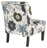 Signature Design by Ashley Triptis Floral Armless Accent Chair, White, Blue & Gray Signature Design by Ashley