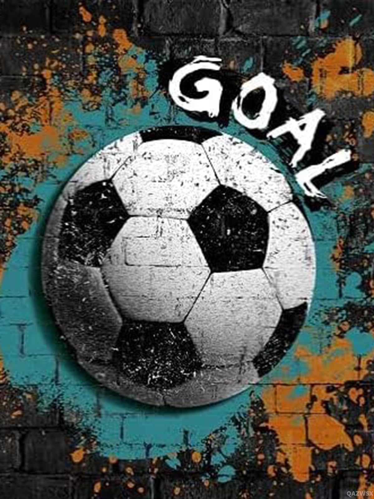 QAZWSX Diamond Painting Sports Soccer Kit for Adults Diamond Art Painting by Number Kits Gem Art Wall Home Decor 12x16 inch QAZWSX