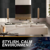52 Pack Acoustic Panels 1 X 12 X 12 Inches - Acoustic Foam - High Density- Soundproof Studio Wedges - Charcoal audiosoul