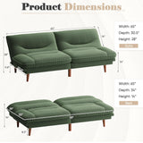 Homall Futon Sofa Bed, Modern Loveseat Futon Couch with Adjustable Backrest and Armrests, Sleeper Sofa Bed with Wood Frame for Living Room, Office, Apartment (Corduroy, Green) Homall