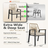 MIXPATIO 9 Pieces Outdoor Dining Set for 8, Patio Dining Set Wicker Rattan Chairs with Soft Cushion and Extendable Rectangular Table, Wicker Patio Table and Chairs for Backyard Porch MIXPATIO