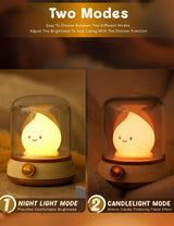 WANIDEA Cute Flameless Candles Lamp, Kids Night Light,Candle Warmer Lamp,Decor,Adjustable Dimmable Rechargeable Night Light for Kids,Girls,Teenager Bedroom WANIDEA